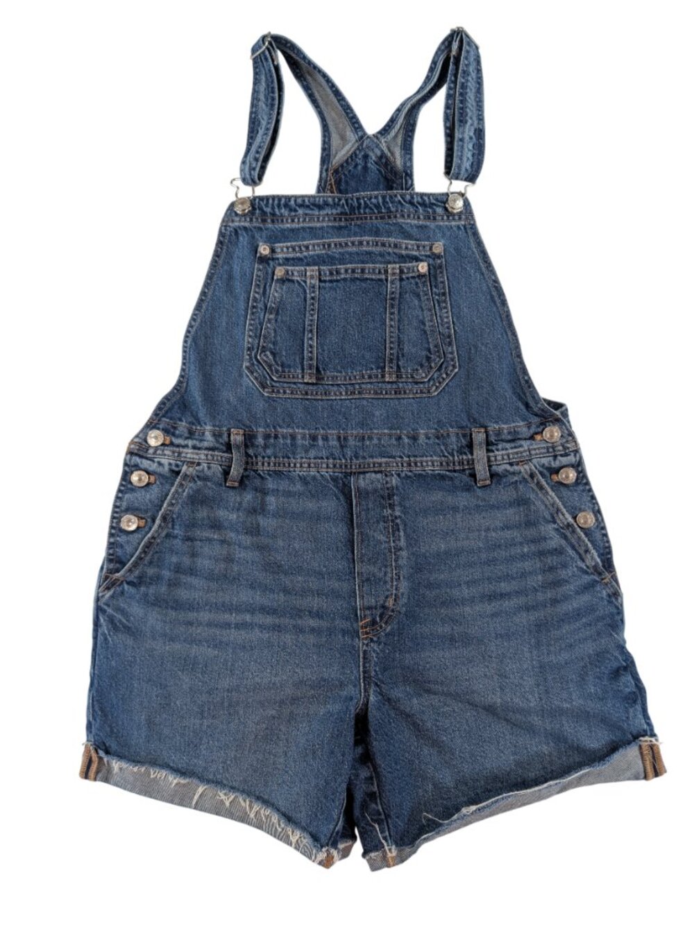 American Eagle Denim Shortalls Womens Medium Blue Jean Short Overalls Y2K Casual